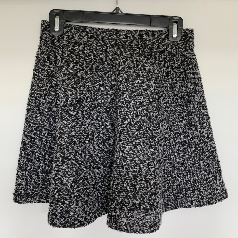 Black and White Pleated Mini Skirt